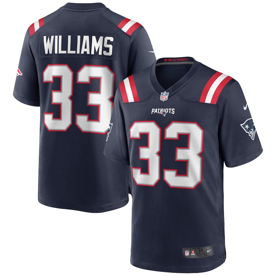 Men New England Patriots #33 Joejuan Williams Nike Navy Game NFL Jersey->new england patriots->NFL Jersey